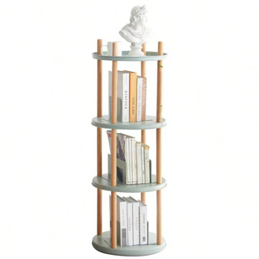Storage Shelf, 360 Rotating Bookshelf, 4 Tier Bookcase/ Large - Capacity Storage Space, Multifunctional Storage Rack, Compact Design, Standing Shelf Living Room, Bedroom, Study Room, Kitchen