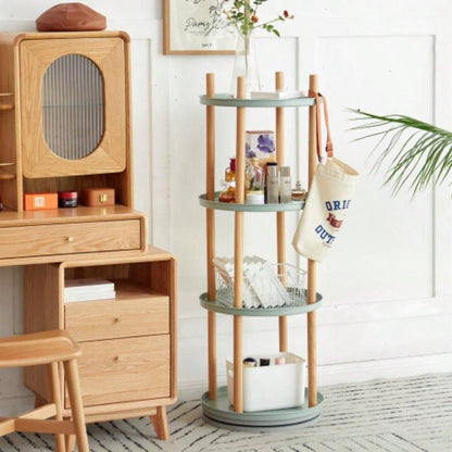 Storage Shelf, 360 Rotating Bookshelf, 4 Tier Bookcase/ Large - Capacity Storage Space, Multifunctional Storage Rack, Compact Design, Standing Shelf Living Room, Bedroom, Study Room, Kitchen