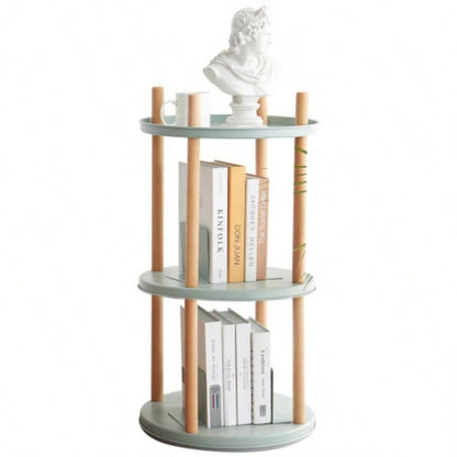 Storage Shelf, 360 Rotating Bookshelf, 4 Tier Bookcase/ Large - Capacity Storage Space, Multifunctional Storage Rack, Compact Design, Standing Shelf Living Room, Bedroom, Study Room, Kitchen