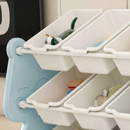 Kids Toy Storage Organizer, Toy Organizer with 2 Tier Bookshelf, Toy Storage with Shelf and 12 Toy Bins, Kids Bookshelf and Toy Storage Playroom, Bedroom, Kids Room, Classroom
