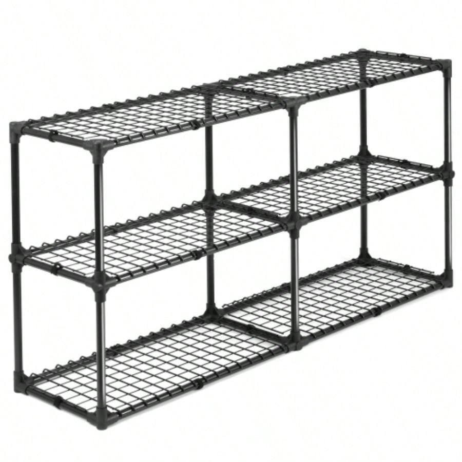 3 - SHELF WIRE RACK WITH COVER2PACK