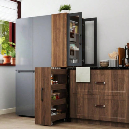 Tier multi - functional pull - out multi - tier storage Single - sided open shelf Kitchen, Living Room Narrow Spaces