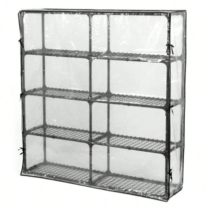 5 - SHELF WIRE RACK WITH COVER 2PACK