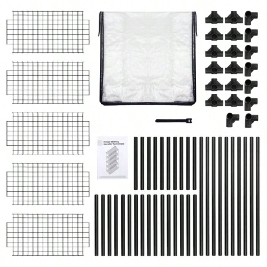 5 - SHELF WIRE RACK WITH COVER1PACK