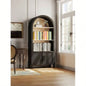 66.70 inch Tall Arched Bookcase with Storage, Mid - Modern 3 - Tier Arched Cabinet with Door, Arched Bookshelf Cabinet with Open Display Storage Shelf Office Dining Room Living Room Black