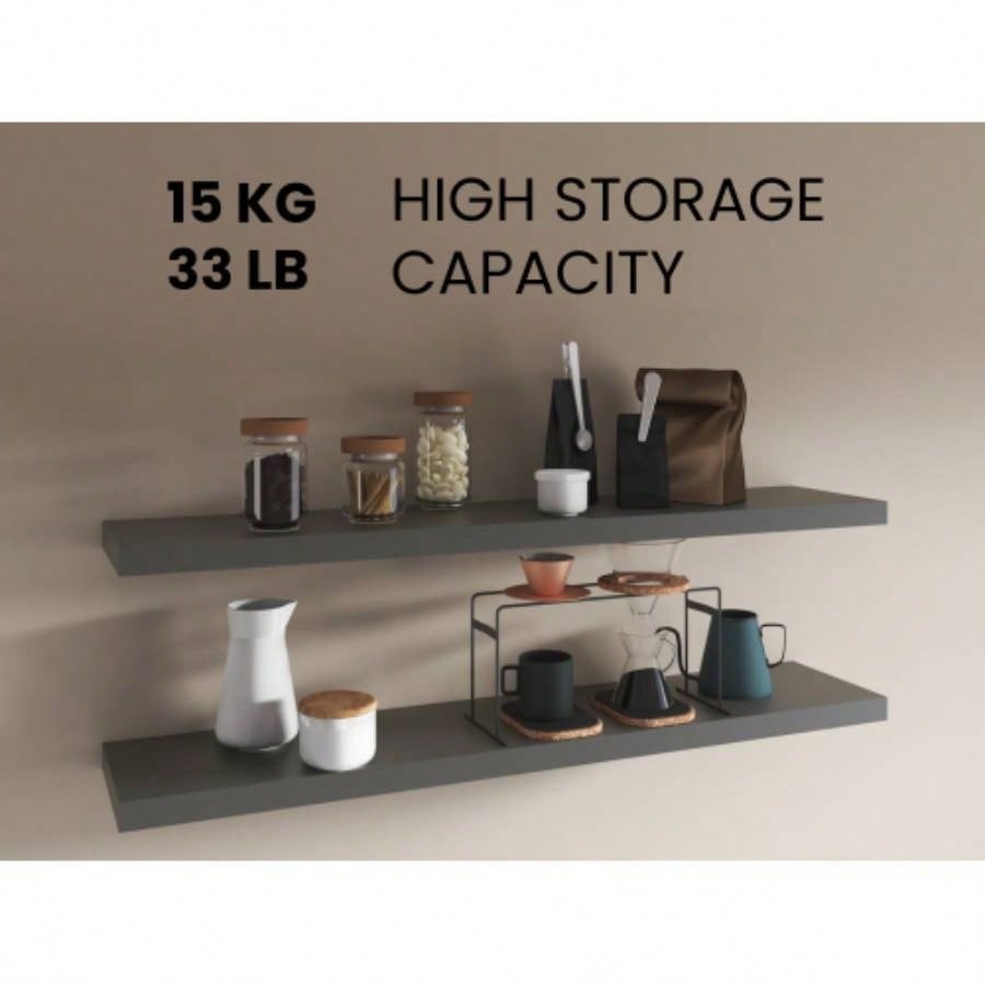 Floating Shelves 1.50 H, with 2 Shelf, Matt Gray