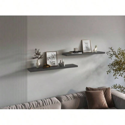 Floating Shelves 1.50 H, with 2 Shelf, Matt Gray