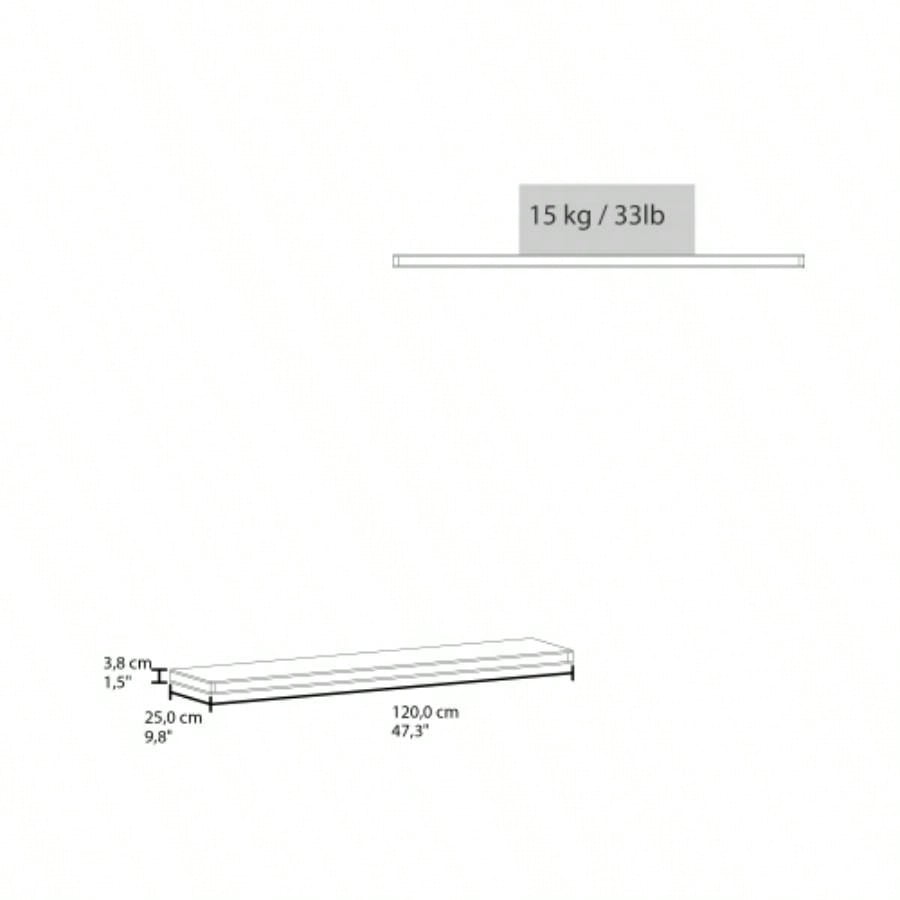 Floating Shelves 1.50 H, with 2 Shelf, Matt Gray