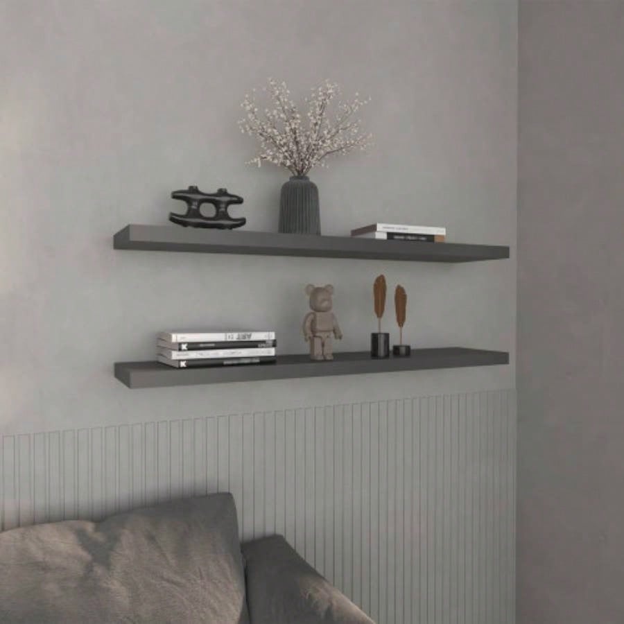 Floating Shelves 1.50 H, with 2 Shelf, Matt Gray