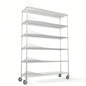 6 Tier Wire Shelving Unit, 6000 LBS NSF Height Adjustable Metal Garage Storage Shelves with Wheels, Heavy Duty Storage Wire Rack Metal Shelves - - 186082