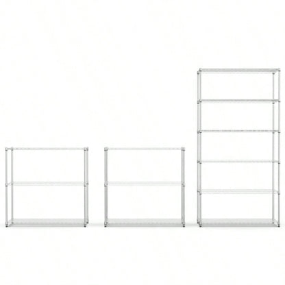 2 Pack 3 Tier Shelf Wire Shelving Unit, 2P - 3TWL1848 - C - LKJ