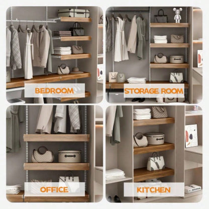 WALNUT Color 5 Pcs Wire Shelf Covers, Foamed PVC Wire Rack Covers Removable Closet Not Wood Pantry Shelves Cabinet Bathroom Kitchen Shelving Decoration