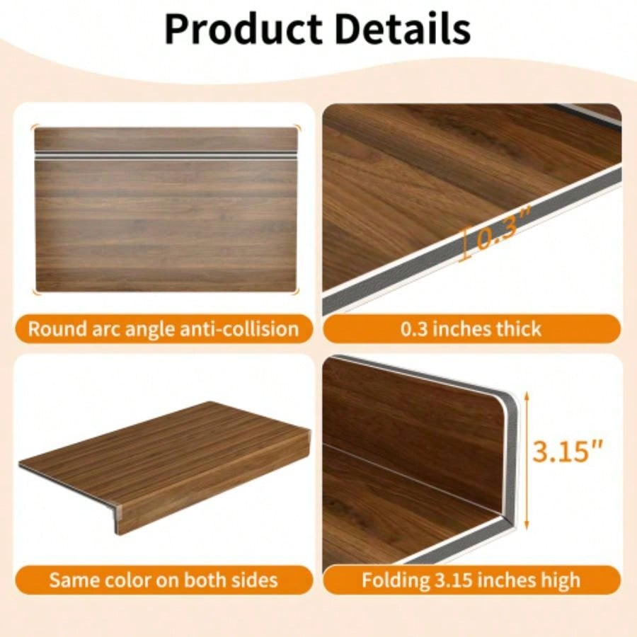 WALNUT Color 5 Pcs Wire Shelf Covers, Foamed PVC Wire Rack Covers Removable Closet Not Wood Pantry Shelves Cabinet Bathroom Kitchen Shelving Decoration