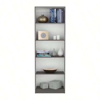 Bookcase 4 - Shelves Benzoni, Office, Matt Gray/ White