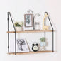 Gardenia Floating Shelf with Metal Brackets, Wall Mounted Rustic Wood Wall Storage, Decorative Hanging Display Trophy, Photo Frames, Collectibles, and Much More 2 - Tier - Natural Wood