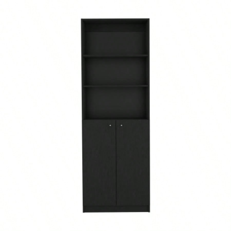 Bookcase Dual - Door Benzoni, Office, Black