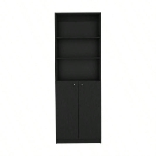 Bookcase Dual - Door Benzoni, Office, Black
