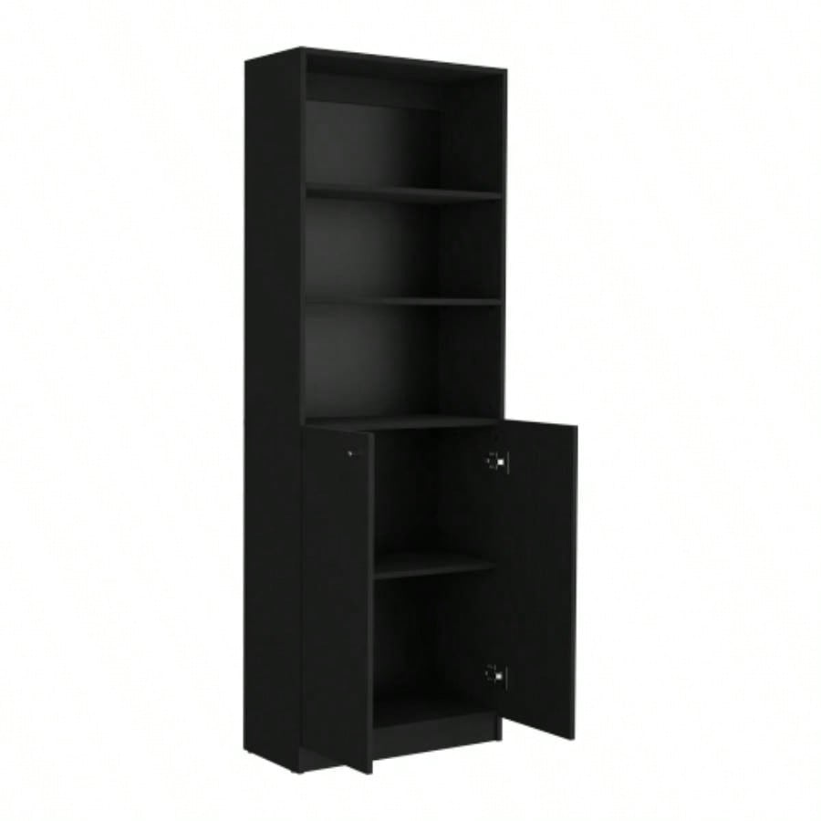 Bookcase Dual - Door Benzoni, Office, Black