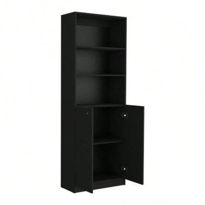 Bookcase Dual - Door Benzoni, Office, Black