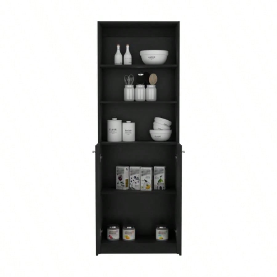 Bookcase Dual - Door Benzoni, Office, Black