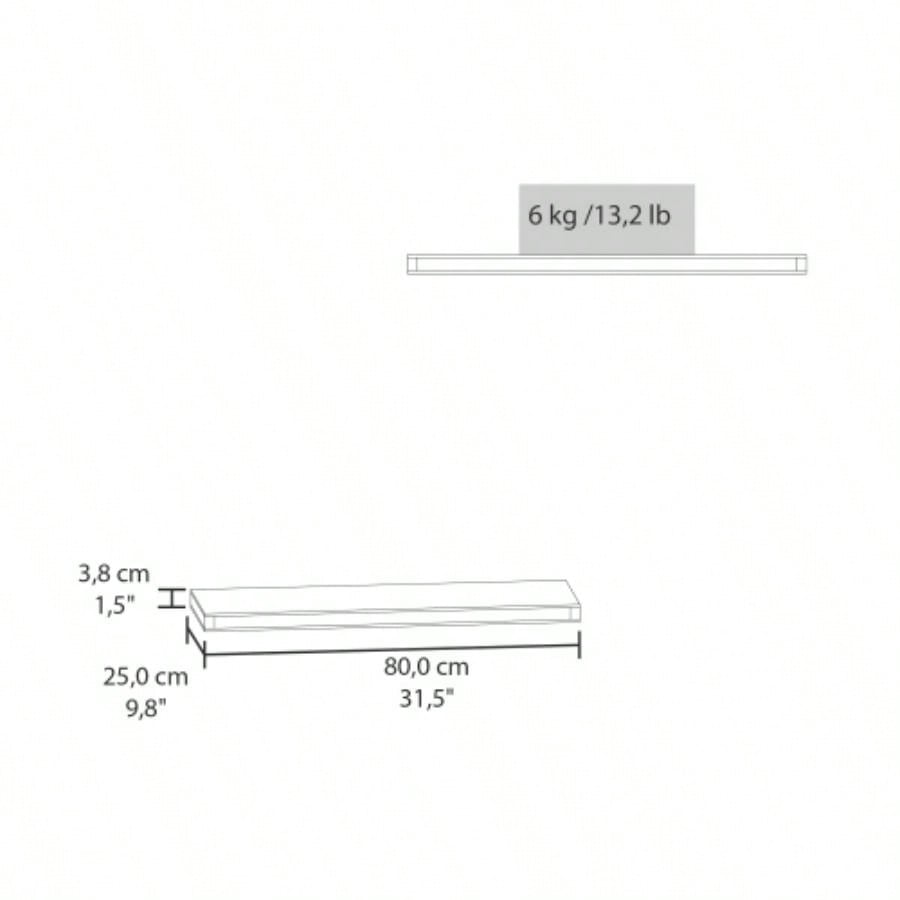 Floating Shelves 1.50 H, 2 Shelves, Matt Gray