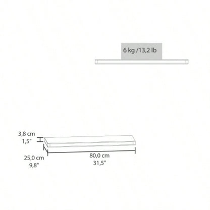 Floating Shelves 1.50 H, 2 Shelves, Matt Gray