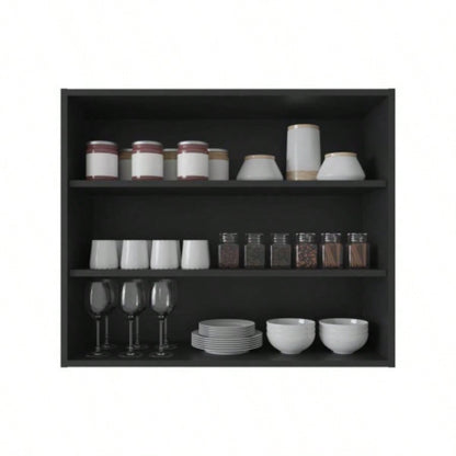 Wall Shelf 30 H, 3 Shelves, Black