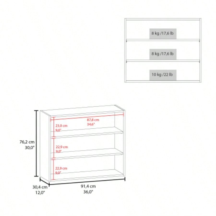 Wall Shelf 30 H, 3 Shelves, Black
