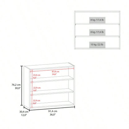 Wall Shelf 30 H, 3 Shelves, Black