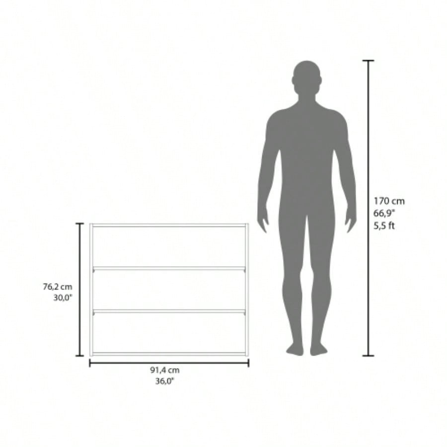 Wall Shelf 30 H, 3 Shelves, Black