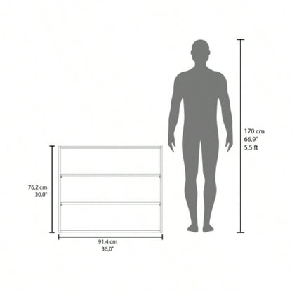 Wall Shelf 30 H, 3 Shelves, Black