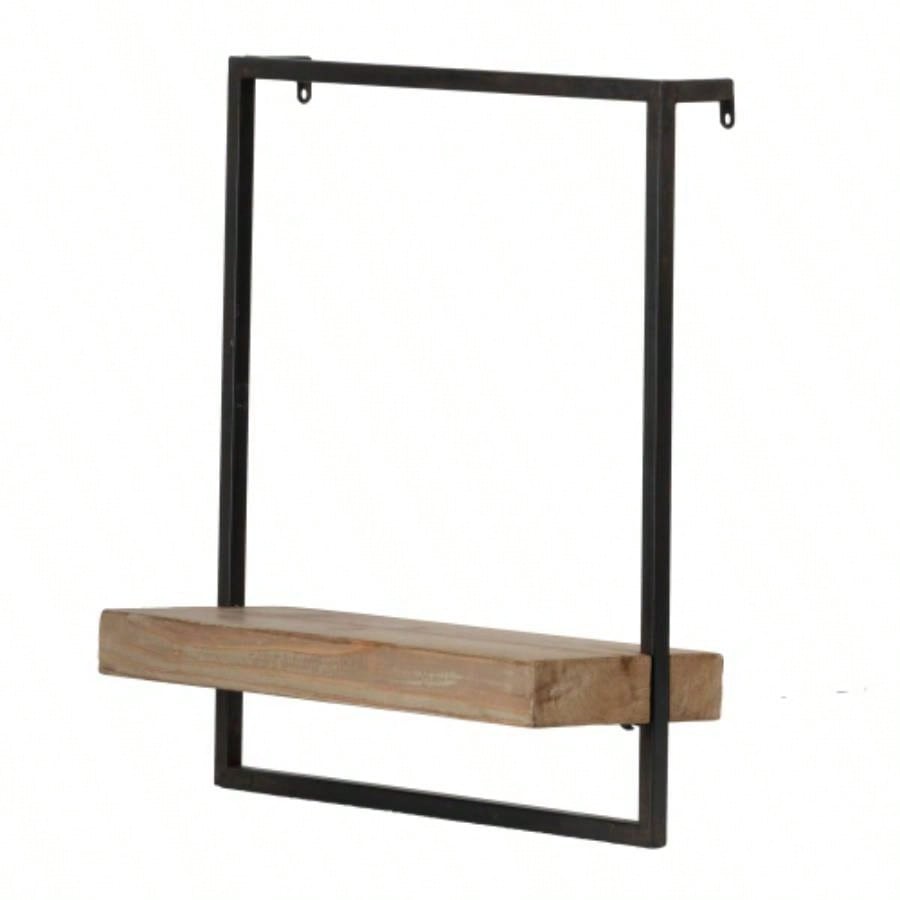 15. 5.9x 17. Iron and Wood Wall Shelf, Wall Hanging Decor, Home Decor Accent