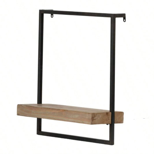 15. 5.9x 17. Iron and Wood Wall Shelf, Wall Hanging Decor, Home Decor Accent