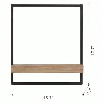 15. 5.9x 17. Iron and Wood Wall Shelf, Wall Hanging Decor, Home Decor Accent