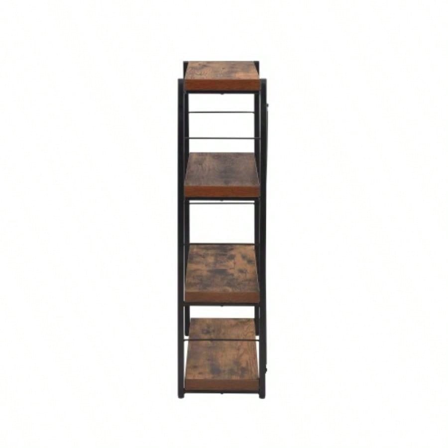 Weathered Oak Black Bookshelf