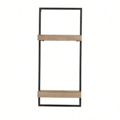 15. 5.9x 17. Iron and Wood Wall Shelf, Wall Hanging Decor, Home Decor Accent