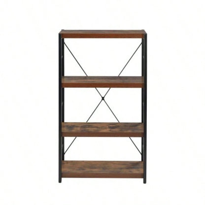 Weathered Oak Black Bookshelf
