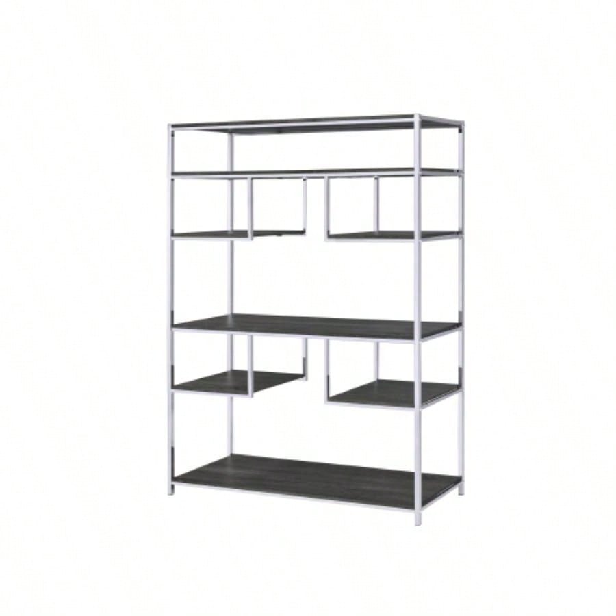 Vonara Rustic Gray Oak Bookshelf