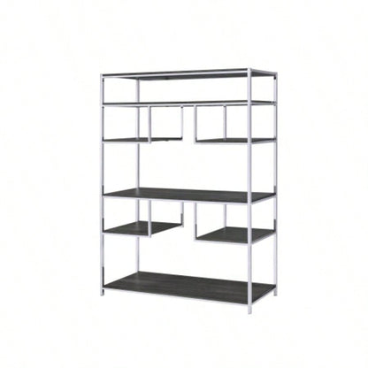 Vonara Rustic Gray Oak Bookshelf