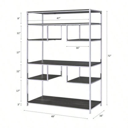 Vonara Rustic Gray Oak Bookshelf