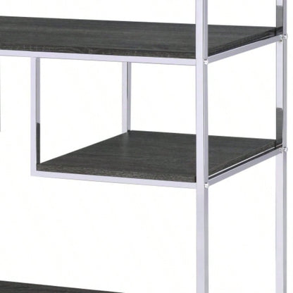 Vonara Rustic Gray Oak Bookshelf