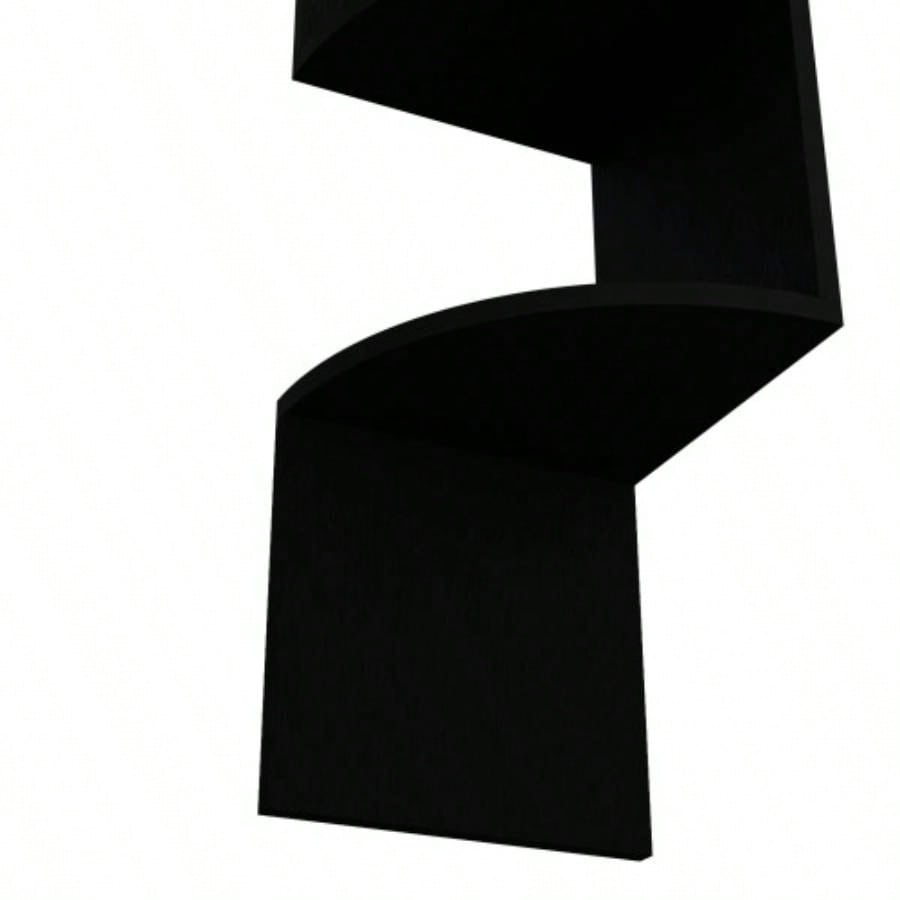 Roy Corner Floating Shelf, Modern 4 - Tier Display, Black