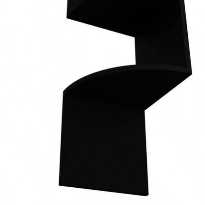 Roy Corner Floating Shelf, Modern 4 - Tier Display, Black