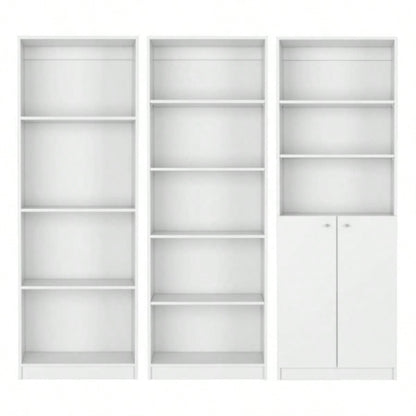 3 Piece Living Room Set with 3 Bookcases, White