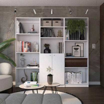 3 Piece Living Room Set with 3 Bookcases, White