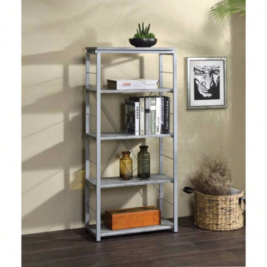 Jurgen Faux Concrete Silver Bookshelf