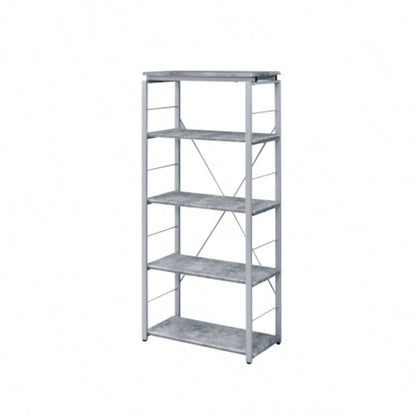 Jurgen Faux Concrete Silver Bookshelf