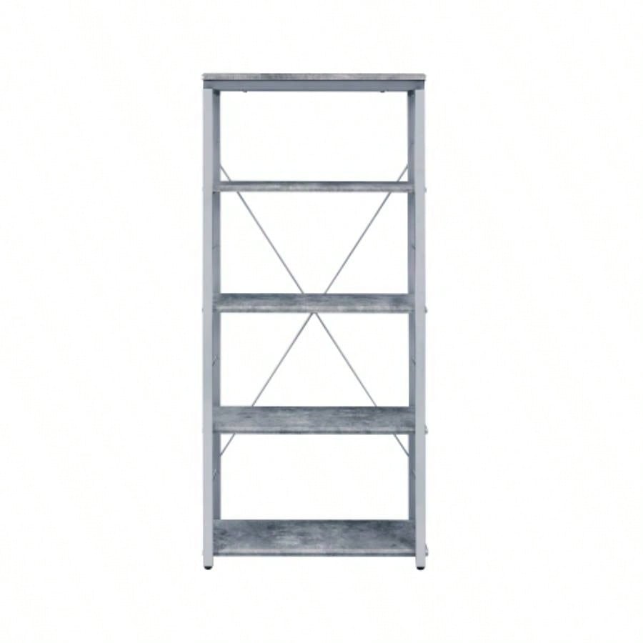 Jurgen Faux Concrete Silver Bookshelf