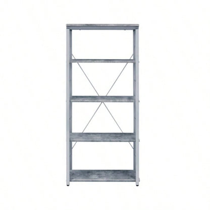 Jurgen Faux Concrete Silver Bookshelf