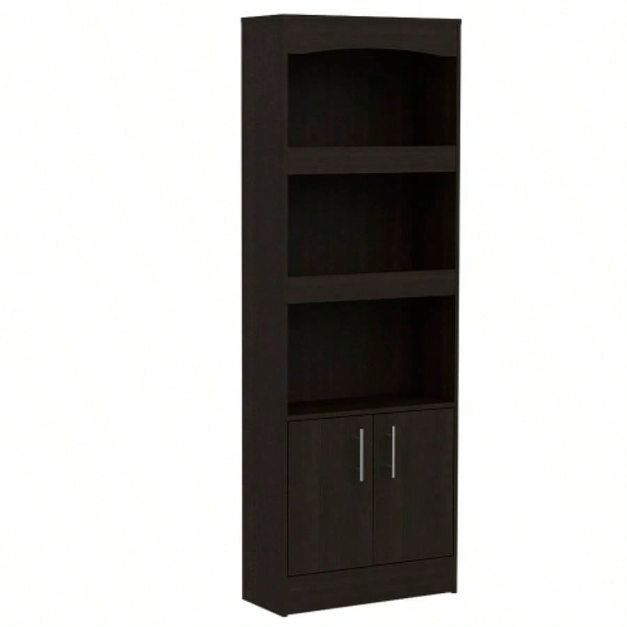 Bookcase Denver, Metal Hardware, Black Wengue